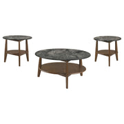 Bradley 3-Piece Round SmartTop Coffee Table Set Smokey Grey and Brown - 706458-S3