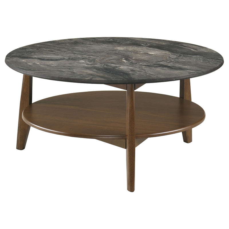 Bradley 3-Piece Round SmartTop Coffee Table Set Smokey Grey and Brown - 706458-S3