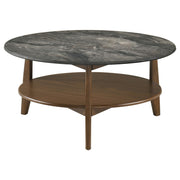 Bradley 3-Piece Round SmartTop Coffee Table Set Smokey Grey and Brown - 706458-S3
