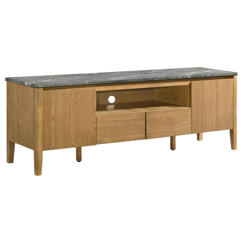 Bradley 63-inch 2-Door SmartTop TV Stand Grey and Natural - 706442