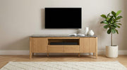 Bradley 63-inch 2-Door SmartTop TV Stand Grey and Natural - 706442