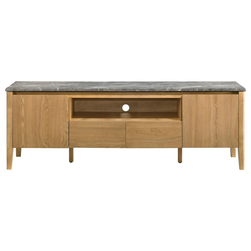 Bradley 63-inch 2-Door SmartTop TV Stand Grey and Natural - 706442