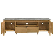 Bradley 63-inch 2-Door SmartTop TV Stand Grey and Natural - 706442