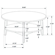 Bradley Round SmartTop Cocktail Coffee Table Grey and Natural - 706448