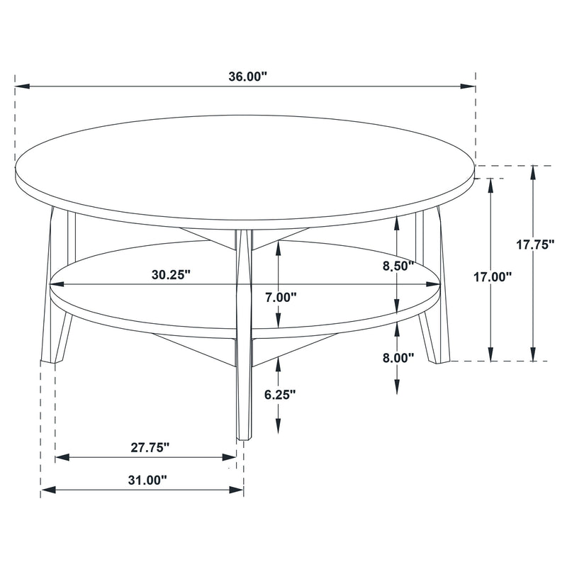 Bradley Round SmartTop Cocktail Coffee Table Grey and Natural - 706448