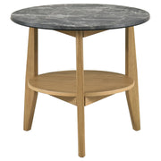 Bradley Round SmartTop End Side Table Grey and Natural - 706447