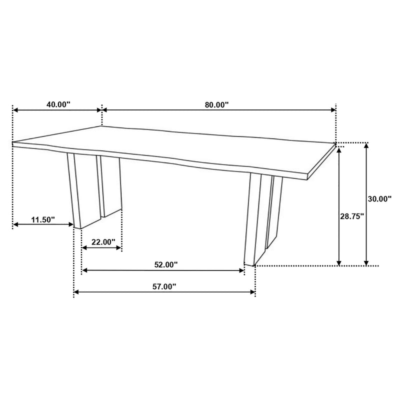 Bradshaw 80-inch Live Edge Wood Dining Table Natural Acacia - 115541