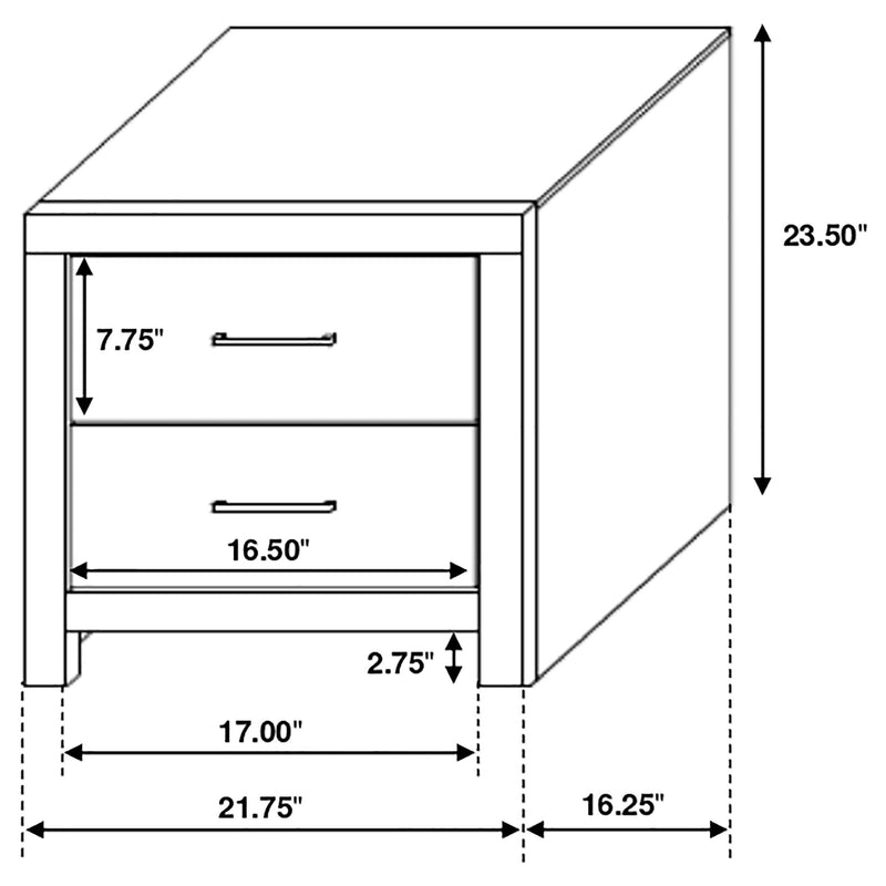 Brantford 2-drawer Nightstand Barrel Oak - 207042