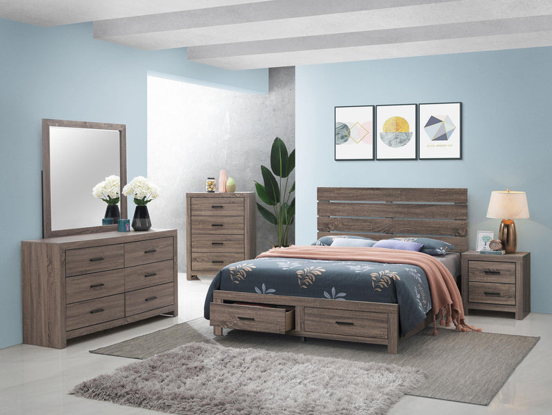 Brantford 5-piece Eastern King Bedroom Set Barrel Oak - 207040KE-S5
