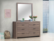 Brantford 6-drawer Dresser with Mirror Barrel Oak - 207043M