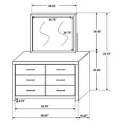 Brantford 6-drawer Dresser with Mirror Coastal White - 207053M