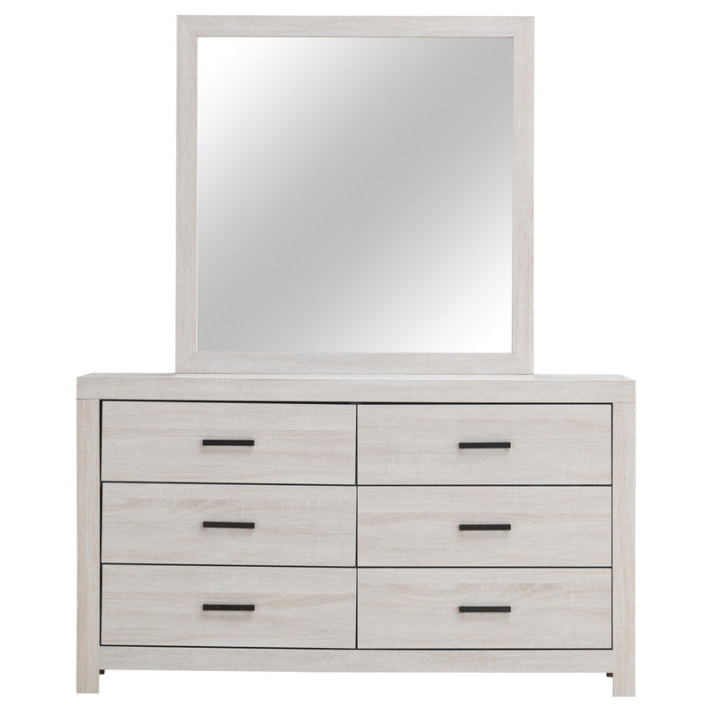 Brantford 6-drawer Dresser with Mirror Coastal White - 207053M