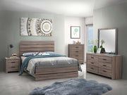 Brantford Wood Eastern King Panel Bed Barrel Oak - 207041KE