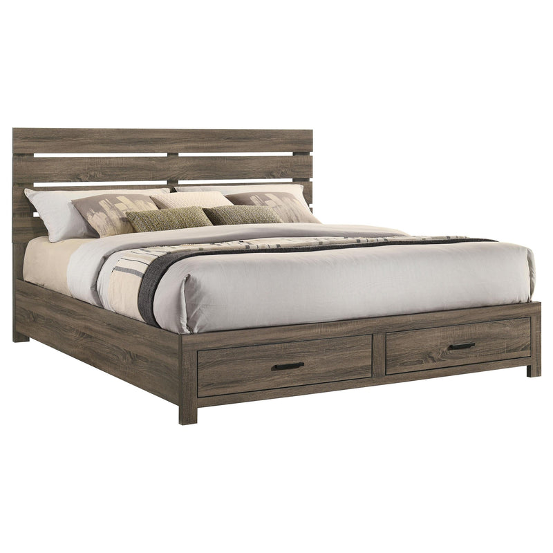 Brantford Wood Eastern King Storage Panel Bed Barrel Oak - 207040KE