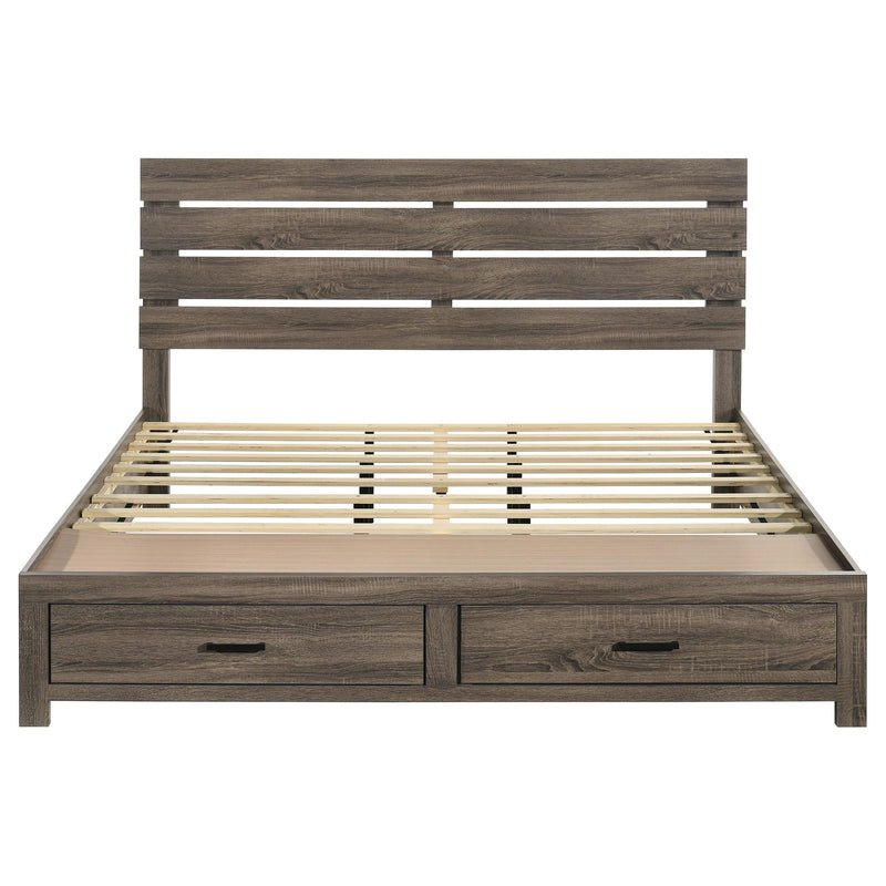 Brantford Wood Eastern King Storage Panel Bed Barrel Oak - 207040KE
