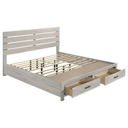 Brantford Wood Eastern King Storage Panel Bed Coastal White - 207050KE