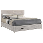 Brantford Wood Eastern King Storage Panel Bed Coastal White - 207050KE