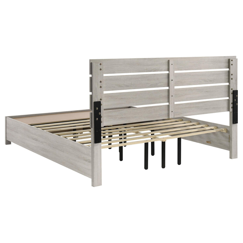 Brantford Wood Eastern King Storage Panel Bed Coastal White - 207050KE