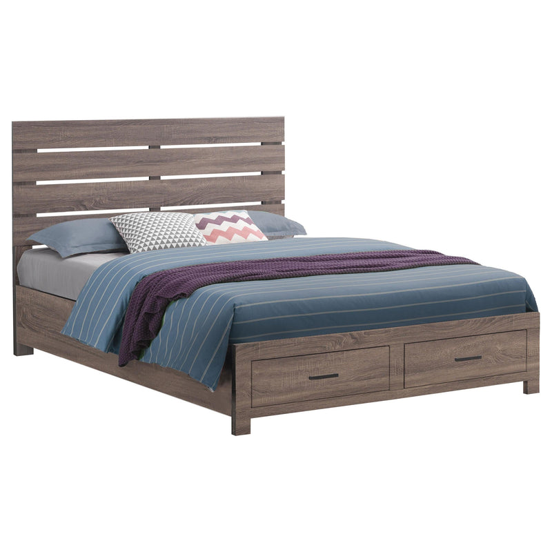 Brantford Wood Queen Storage Panel Bed Barrel Oak - 207040Q