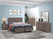 Brantford Wood Queen Storage Panel Bed Barrel Oak - 207040Q