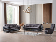 Bravo 3-pieces (Sofa & Loveseat & Chair) Livingroom Set Black in Black - 101-BRA-ZENA-321