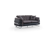Bravo Convertible Loveseat Black in Black - 101-BRA-ZENA-2