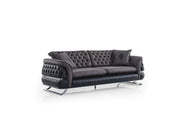 Bravo Convertible Sofa Black in Black - 101-BRA-ZENA-3