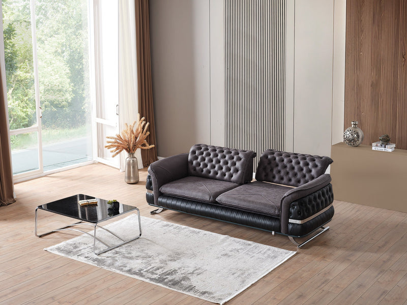 Bravo Convertible Sofa Black in Black - 101-BRA-ZENA-3