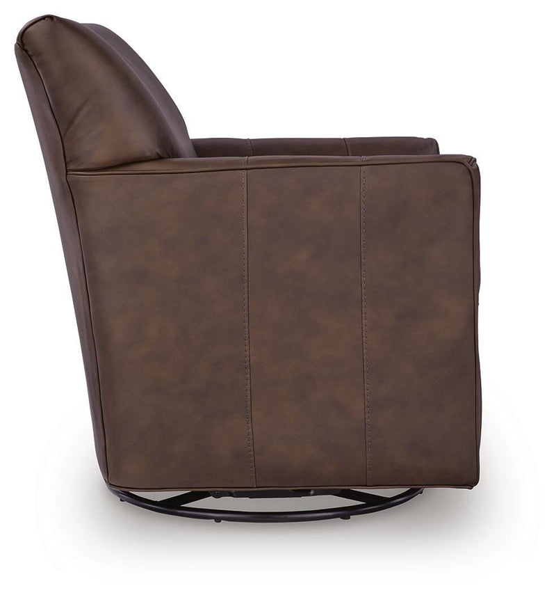 Braydunn Espresso Brown Swivel Glider Accent Chair - A3000820