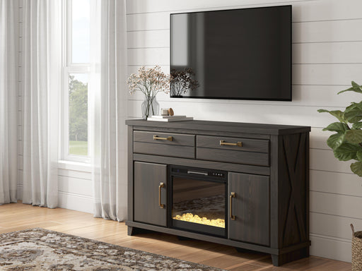 Brazen Valley Dark Brown 60" TV Stand with Electric Fireplace - W2648W3
