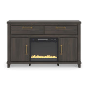 Brazen Valley Dark Brown 60" TV Stand with Electric Fireplace - W2648W3