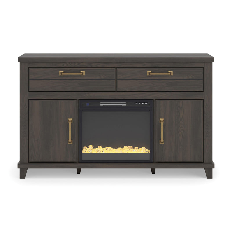 Brazen Valley Dark Brown 60" TV Stand with Electric Fireplace - W2648W3