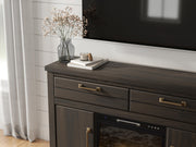 Brazen Valley Dark Brown 60" TV Stand with Electric Fireplace - W2648W3