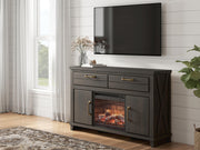 Brazen Valley Dark Brown 60" TV Stand with Electric Fireplace - W2648W4