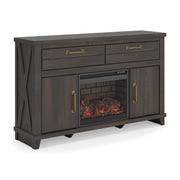 Brazen Valley Dark Brown 60" TV Stand with Electric Fireplace - W2648W4