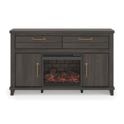 Brazen Valley Dark Brown 60" TV Stand with Electric Fireplace - W2648W4