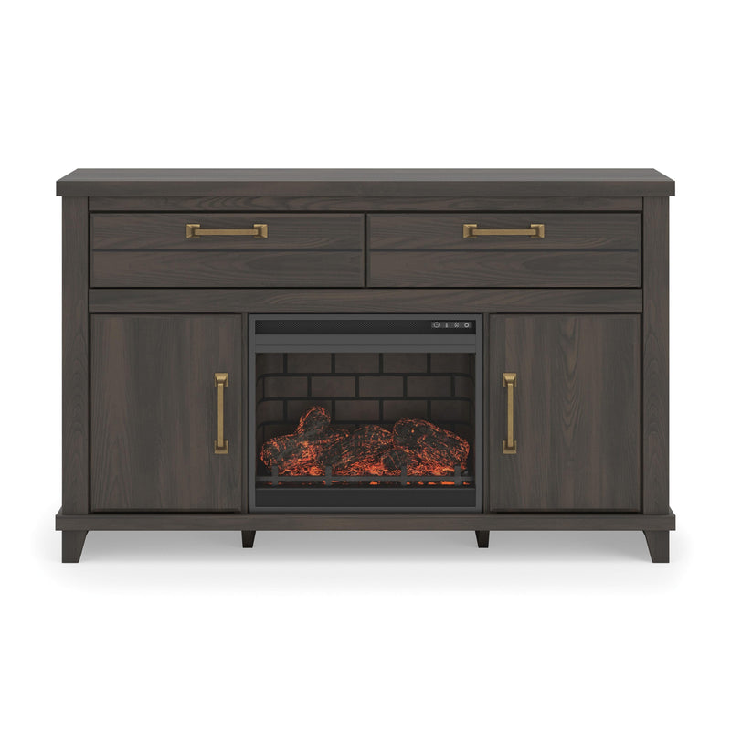 Brazen Valley Dark Brown 60" TV Stand with Electric Fireplace - W2648W4