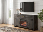 Brazen Valley Dark Brown 71" TV Stand with Electric Fireplace - W2648W2