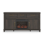 Brazen Valley Dark Brown 71" TV Stand with Electric Fireplace - W2648W2