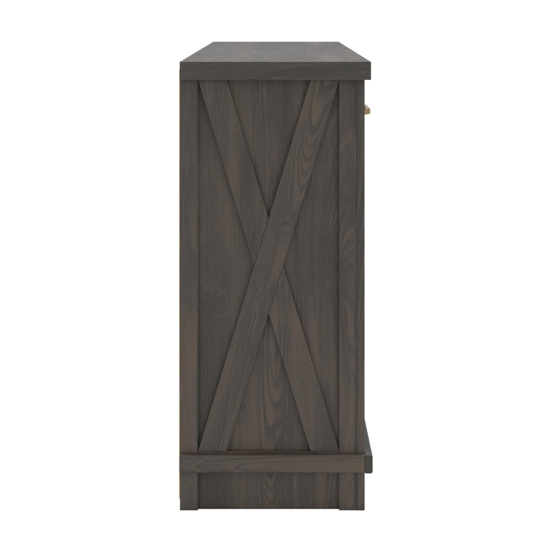 Brazen Valley Dark Brown 71" TV Stand with Electric Fireplace - W2648W2
