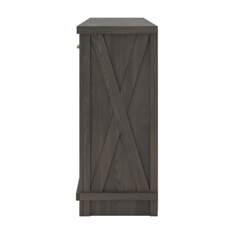 Brazen Valley Dark Brown 71" TV Stand with Electric Fireplace - W2648W2