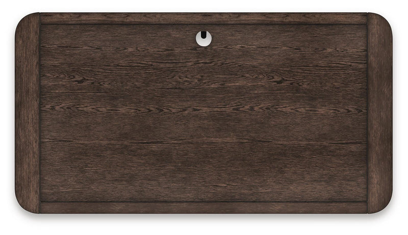 Breckington Home Office Desk with Chair and Storage in Dark Brown - PKG022067