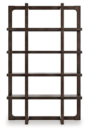 Breckington Home Office Desk with Chair and Storage in Dark Brown - PKG022067