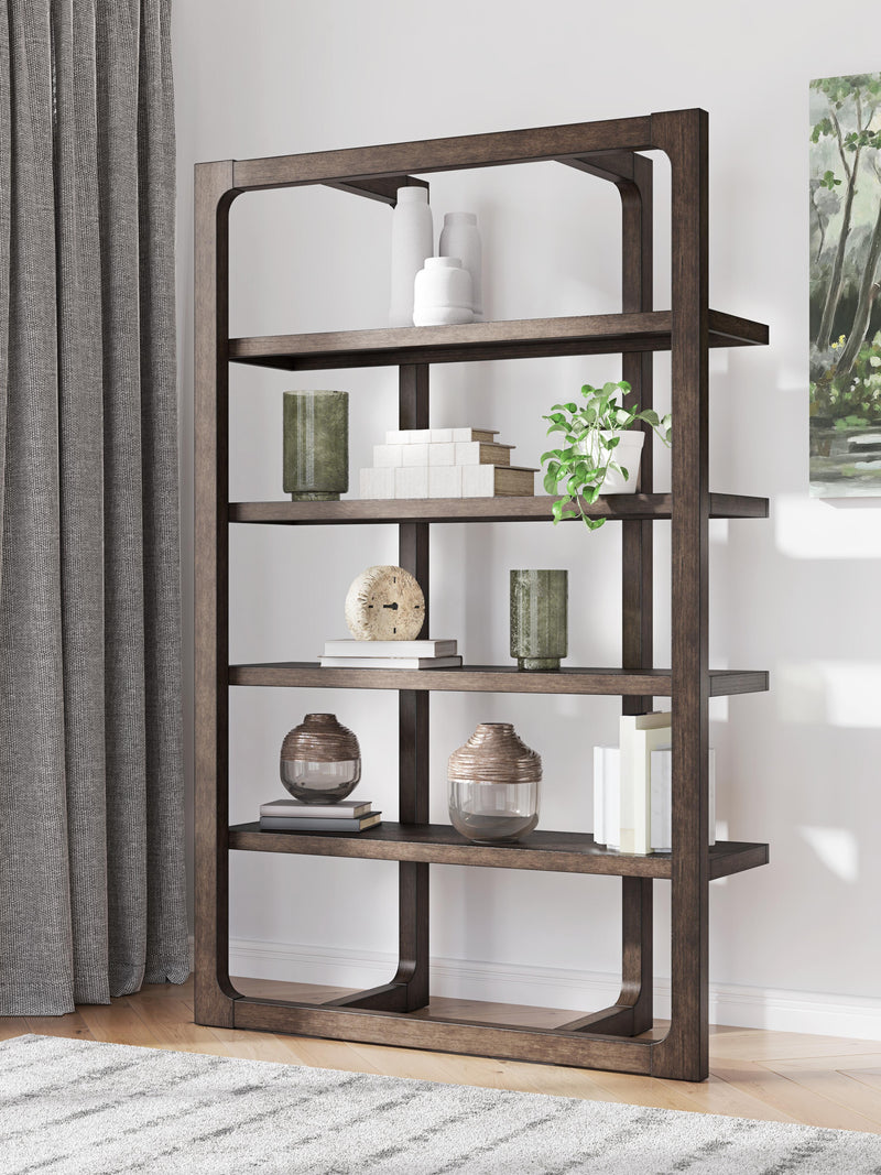 Breckington Home Office Desk with Chair and Storage in Dark Brown - PKG022067