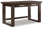 Breckington Home Office Desk with Chair and Storage in Dark Brown - PKG022067