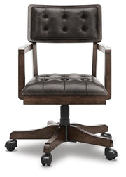Breckington Home Office Desk with Chair in Dark Brown - PKG022066