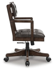 Breckington Home Office Desk with Chair in Dark Brown - PKG022066
