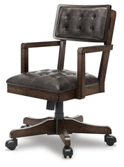 Breckington Home Office Desk with Chair in Dark Brown - PKG022066