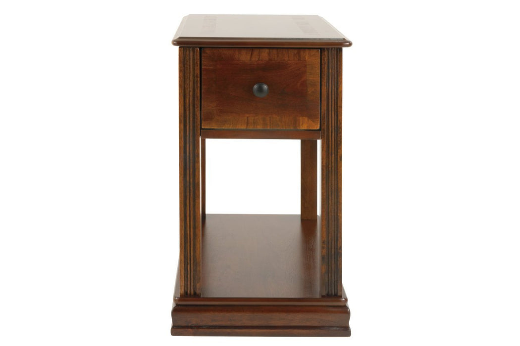 Breegin Brown Chairside End Table - Gate FurnitureEnd Table Chair Side
