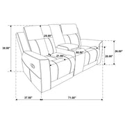 Brentwood 2-piece Upholstered Reclining Sofa Set Charcoal - 610284-S2